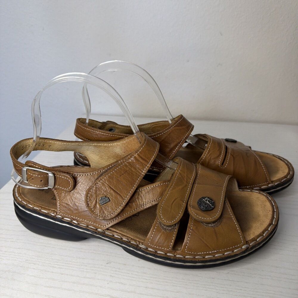 Finn Comfort Germany Brown Leather Walking Sandals Womens 40 EU 9 US Straps
